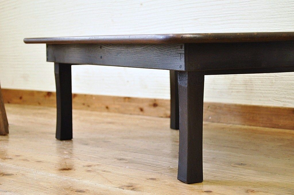 アンティーク家具　天板一枚板!古い栓材のちゃぶ台3