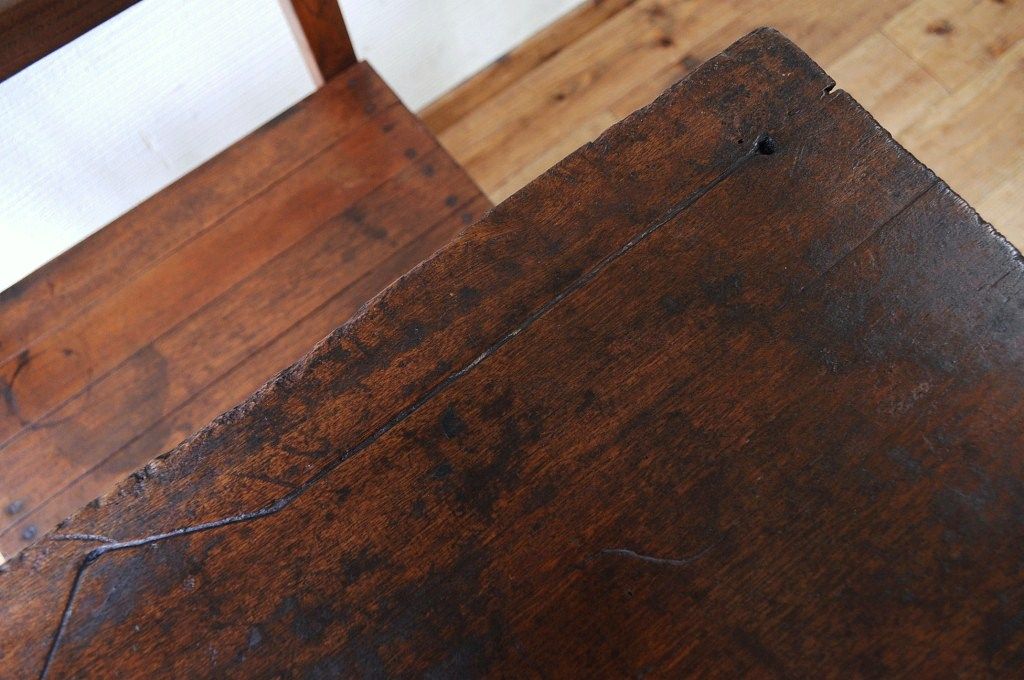 アンティーク家具　希少!古い学校の一体式机(椅子)