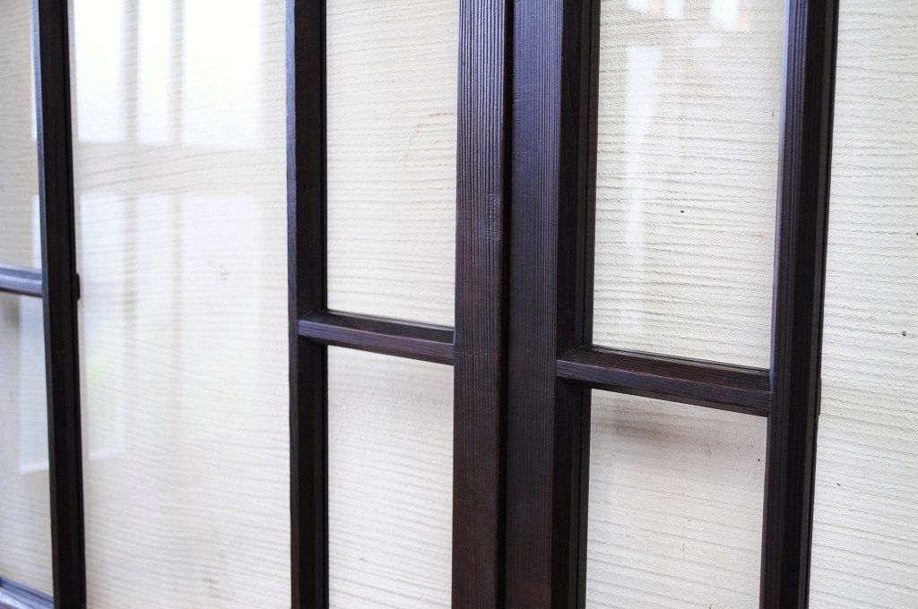 極上美品!古いお屋敷のシックなガラス戸4枚セット2