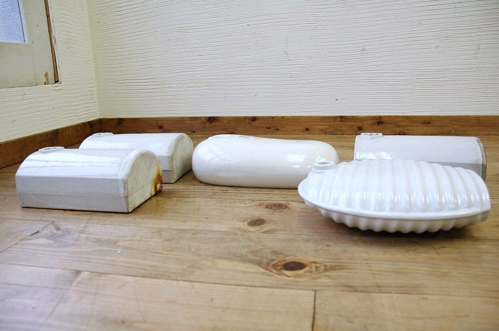 アンティーク雑貨　古い磁器製のレトロな湯たんぽ5個セット