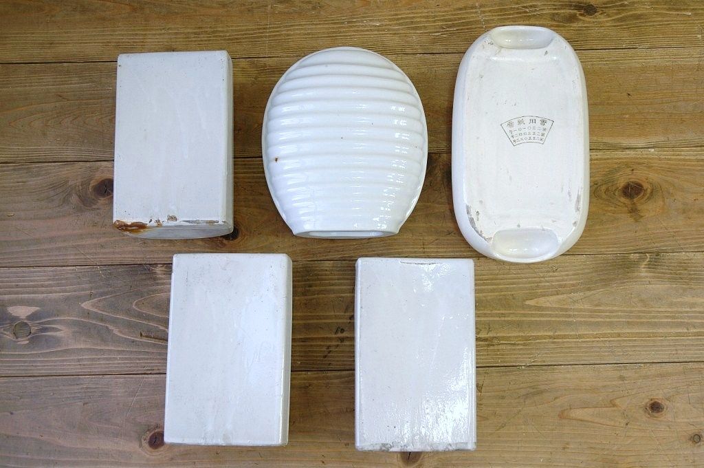 アンティーク雑貨　古い磁器製のレトロな湯たんぽ5個セット