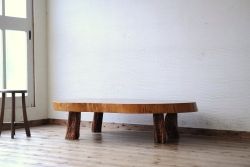 アンティーク家具　総欅!古い欅の一枚板座卓