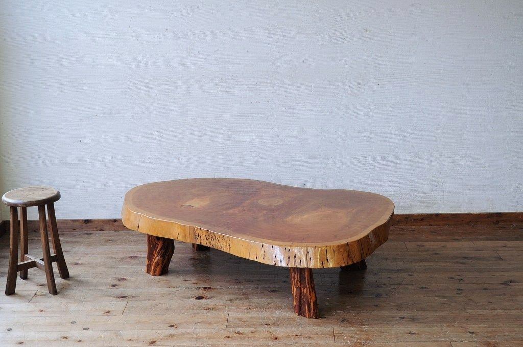 アンティーク家具　総欅!古い欅の一枚板座卓