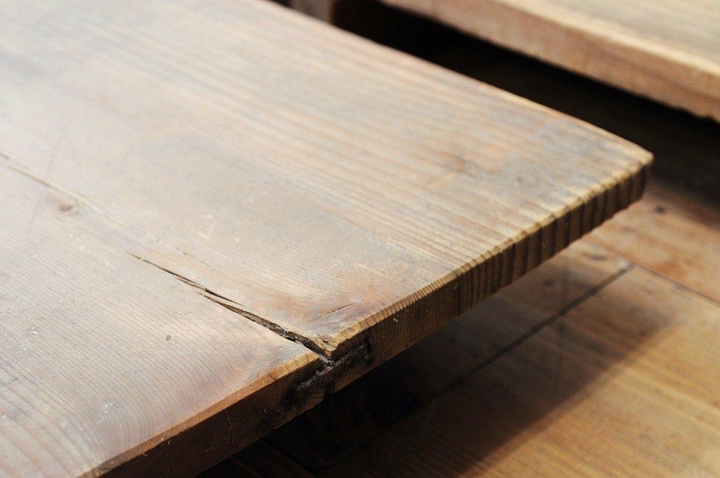 アンティーク家具　特大!古い木味の横長裁ち板2枚セット
