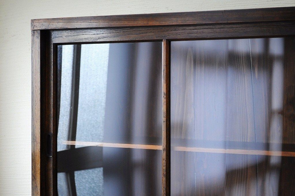 ◇極上美品!古い栗材のシンプルな引き出し付き収納棚