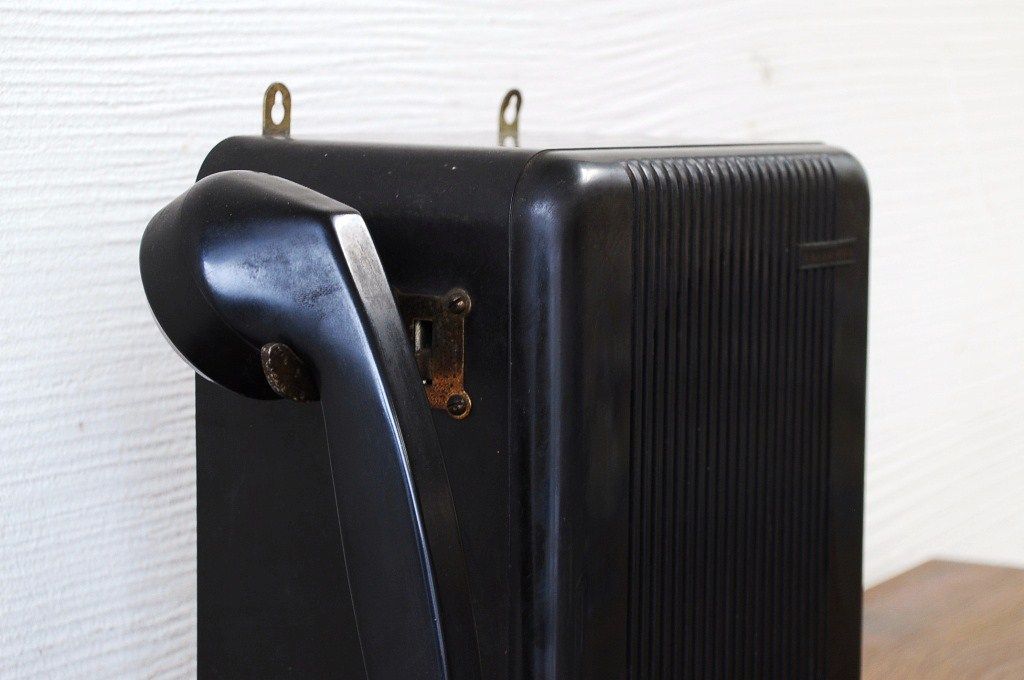 アンティーク雑貨　古い工場の壁掛け電話　ナショナル松下スピーカー