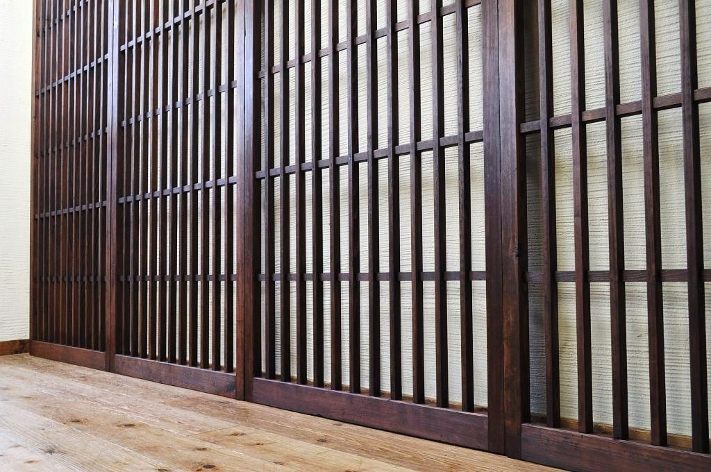 大正〜昭和時代　時代格子戸4枚セット