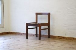 アンティーク家具　古いナラ材の木目が美しい椅子