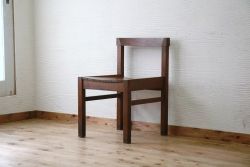 アンティーク家具　古いナラ材の重厚な椅子4