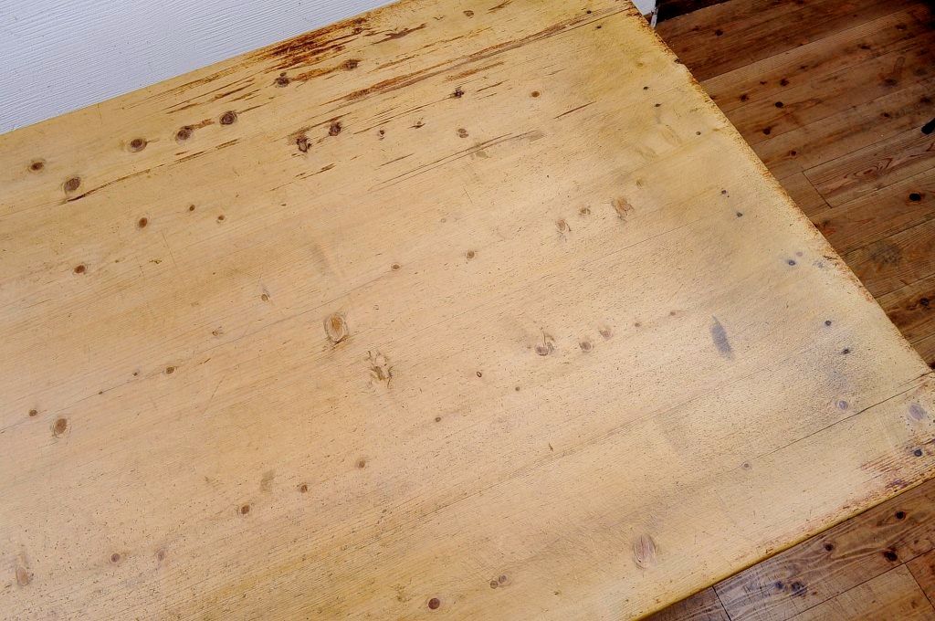 アンティーク家具　◆特大!古い木味の両面引き出し特大作業台