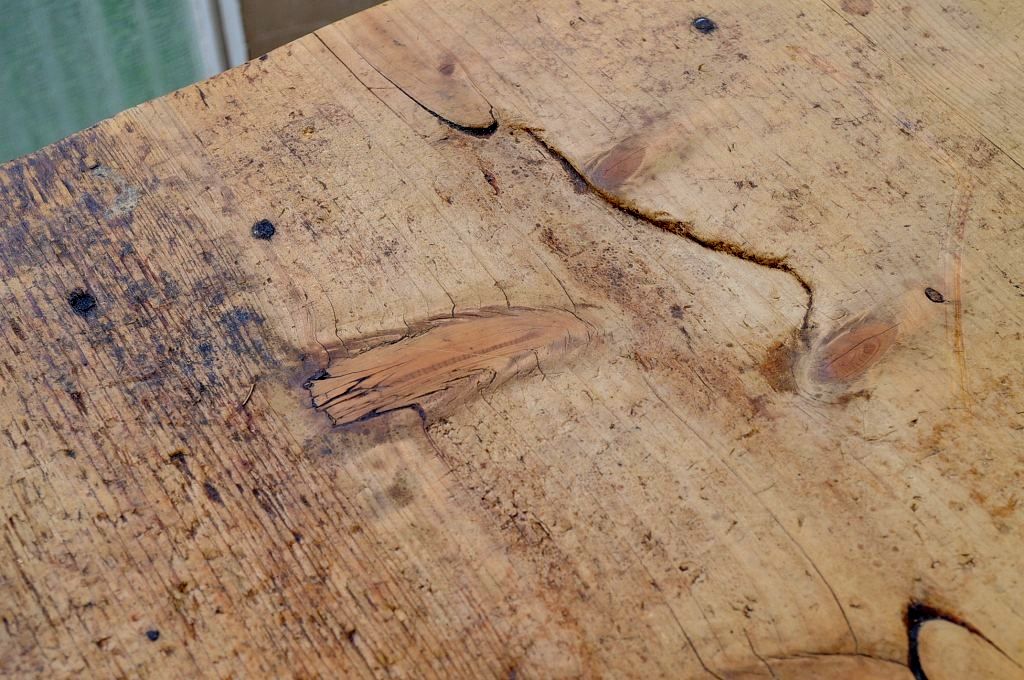アンティーク家具　◆特大!古い木味の両面引き出し特大作業台
