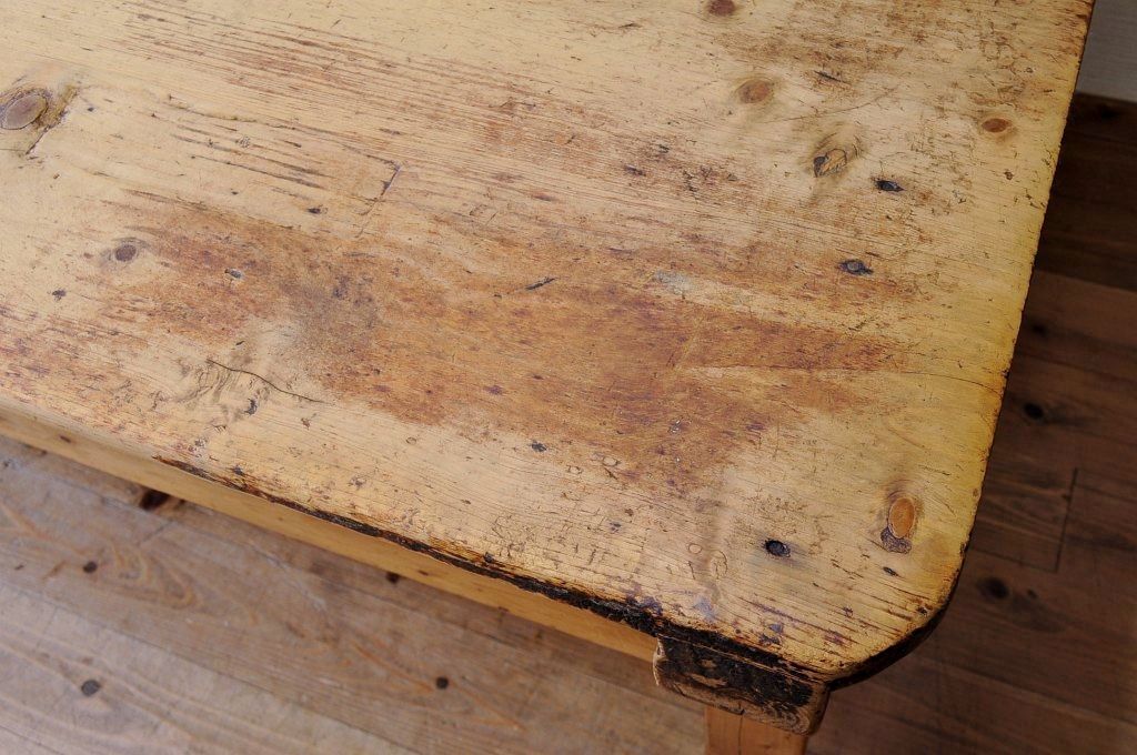 アンティーク家具　◆特大!古い木味の両面引き出し特大作業台