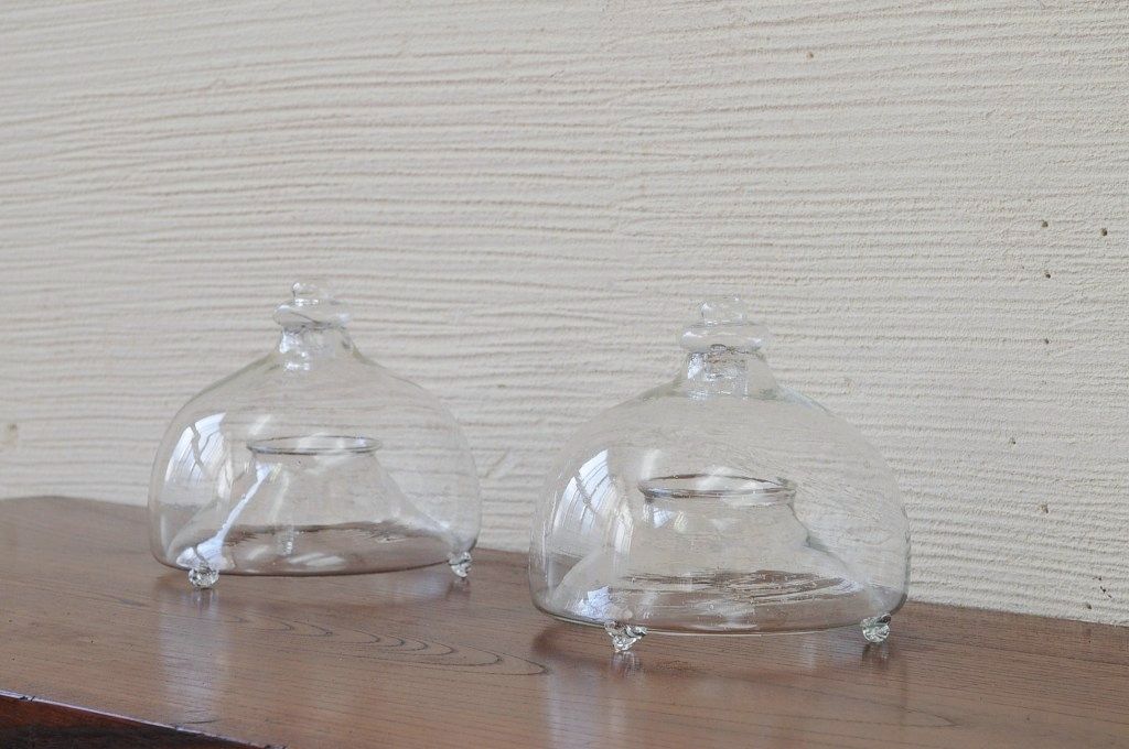 アンティーク雑貨　未使用品　古いガラスのハエ取り2個セット1