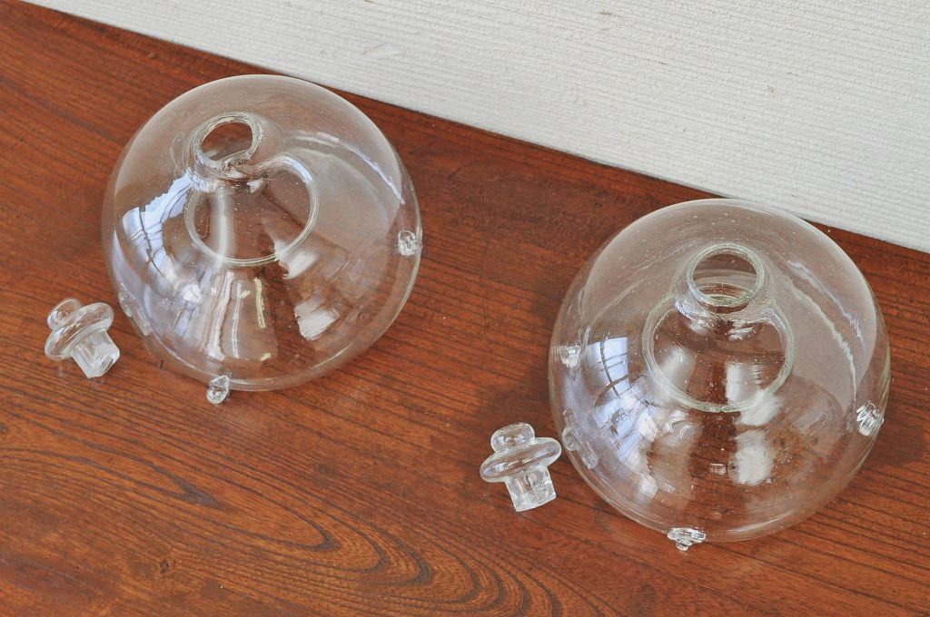 アンティーク雑貨　未使用品　古いガラスのハエ取り2個セット1