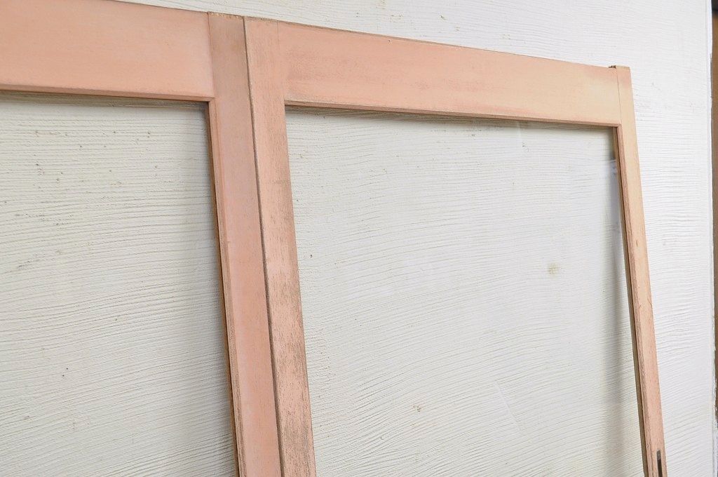 古いパン屋の大きなガラス戸2枚セット