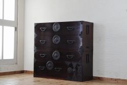 アンティーク家具　明治〜大正時代　前欅!重ね相馬箪笥