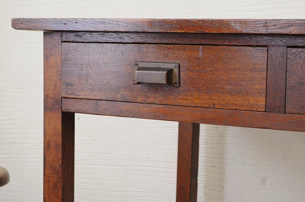 美品!古いナラ材のレトロな平机