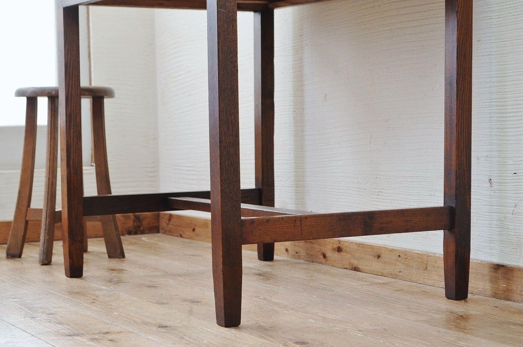 美品!古いナラ材のレトロな平机