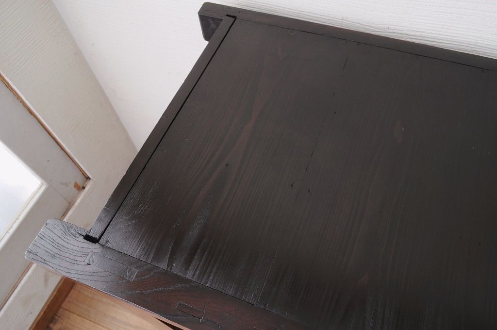 アンティーク家具　極上!前面欅の漆塗り九尺水屋箪笥サイドボード(下段)