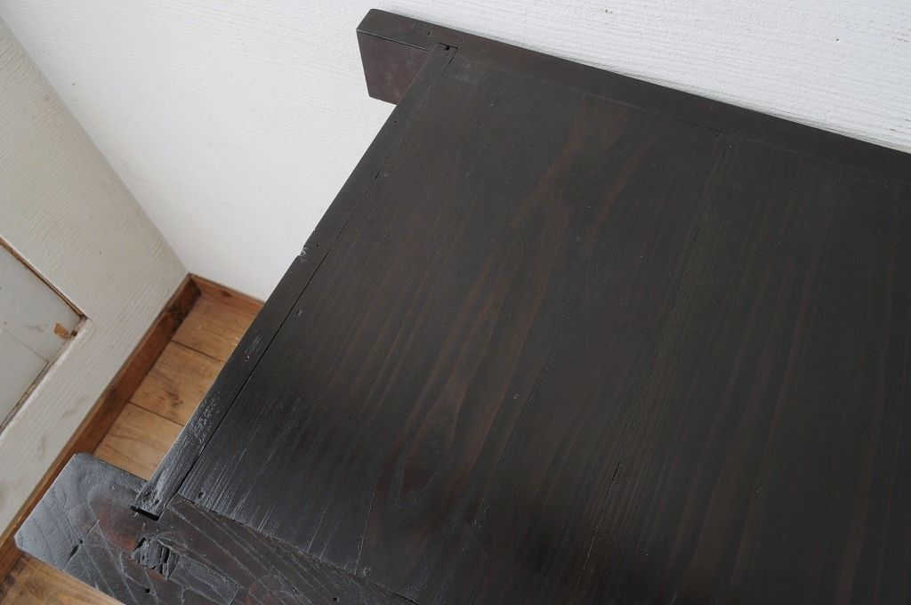 アンティーク家具　極上!前面欅の漆塗り九尺水屋箪笥サイドボード(上段) (食器棚、収納棚)