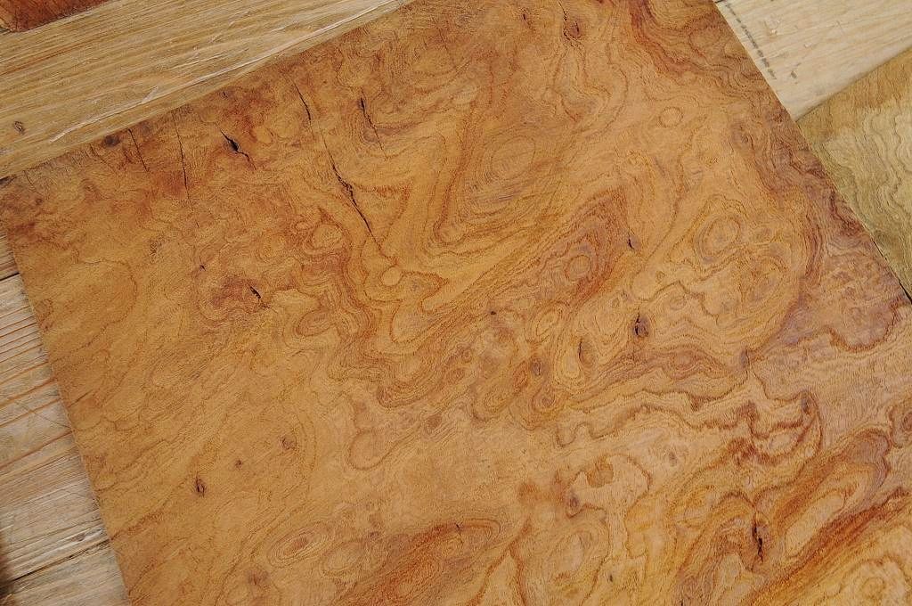 古い欅材の玉杢8枚セット1