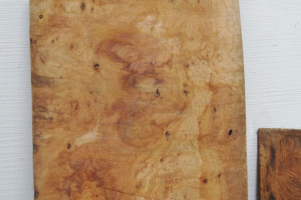 古い欅材の玉杢8枚セット2