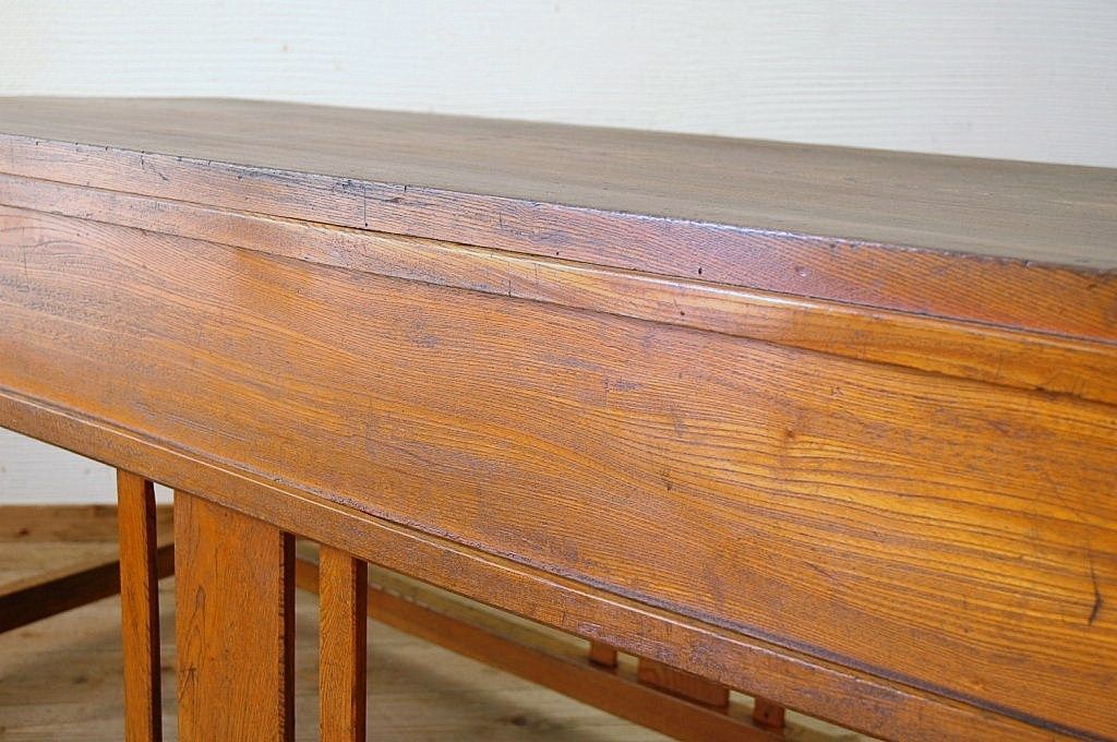 アンティーク家具　天板一枚板!古い木の大きな作業台