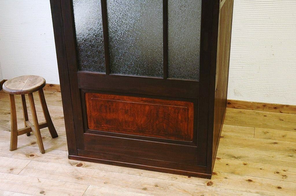 極上美品!古い木の三面ガラス電話ボックス