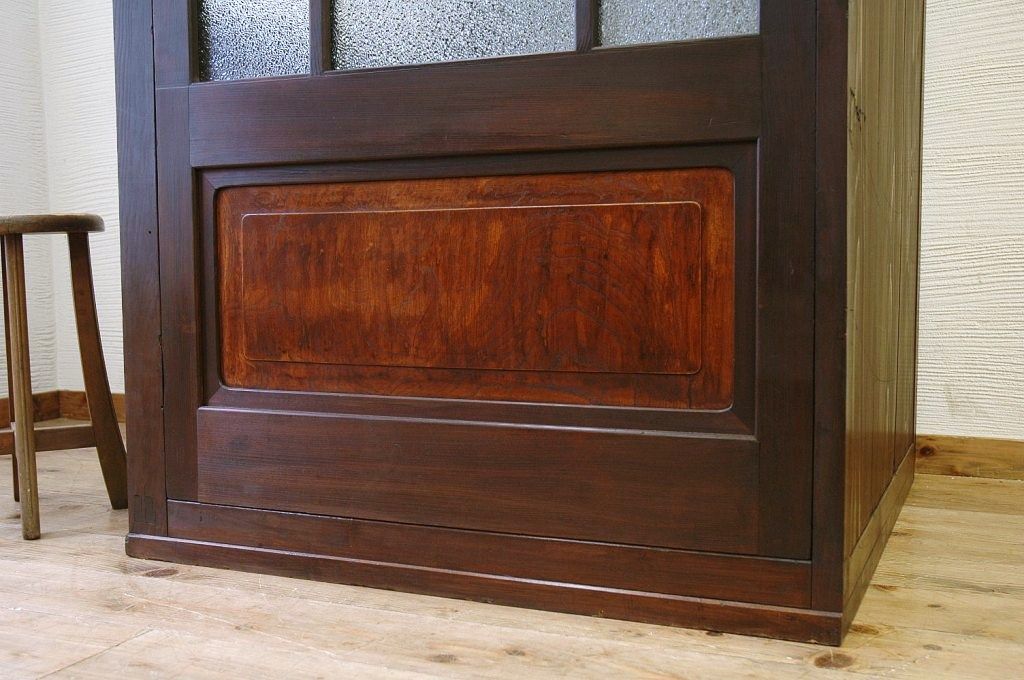 極上美品!古い木の三面ガラス電話ボックス