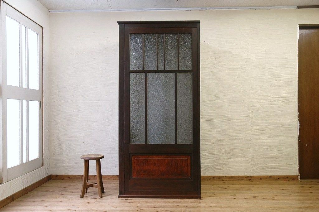 極上美品!古い木の三面ガラス電話ボックス