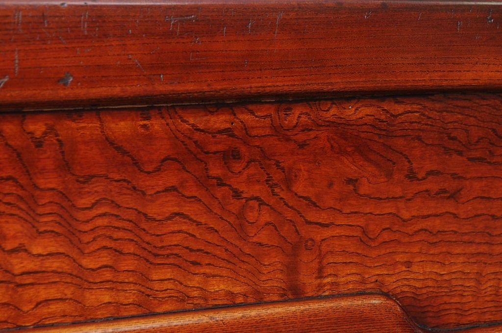 アンティーク家具　総欅材!漆の綺麗な古い玉杢材の引き出し付座卓