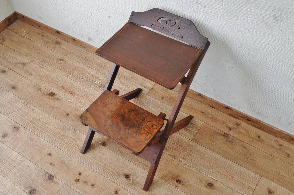 アンティーク家具　珍品希少!折り畳み式の古い学習机2