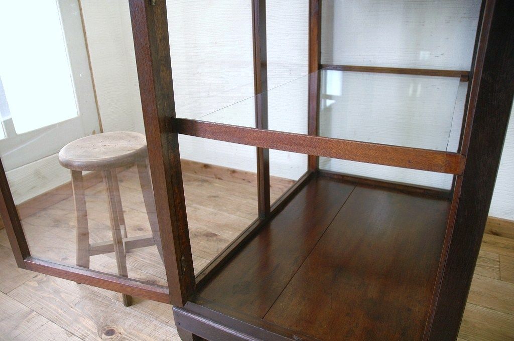 美品!古い酒屋の飾り枠付きのガラスケース2