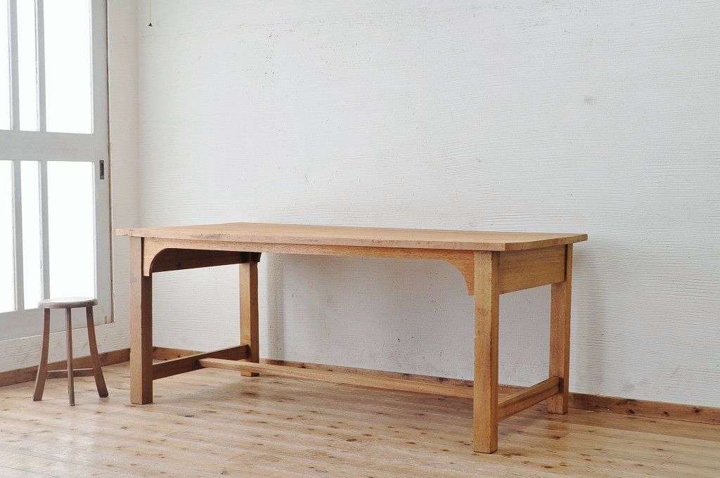 アンティーク家具　特大!古い木味のシンプルな作業台(ダイニングテーブル)1