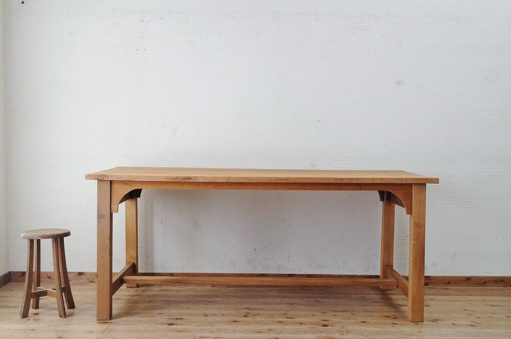 アンティーク家具　特大!古い木味のシンプルな作業台(ダイニングテーブル)1