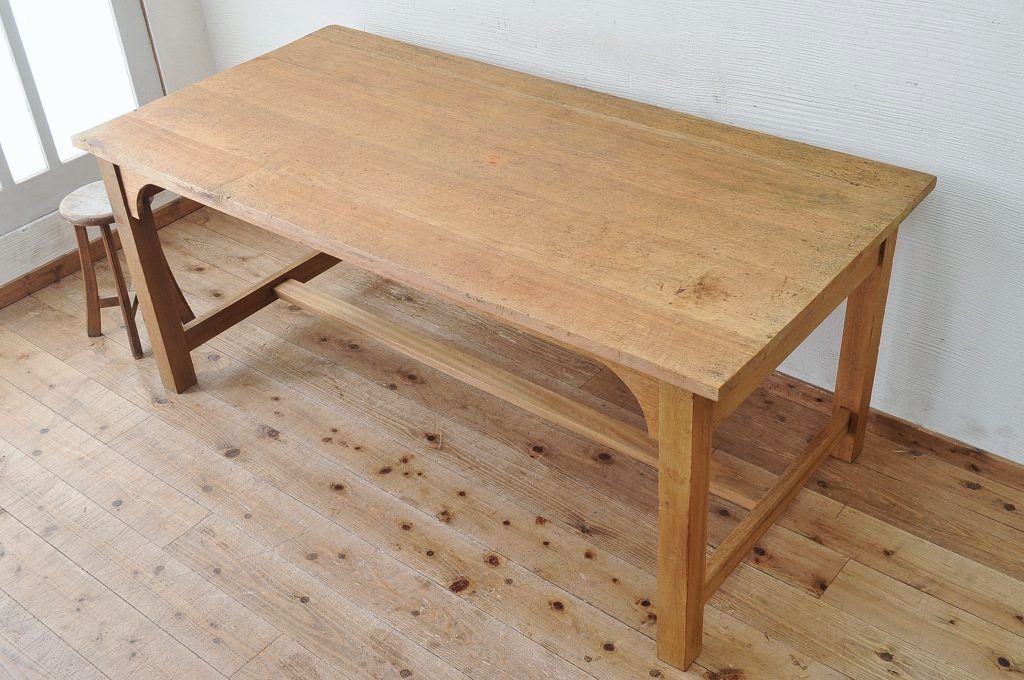 アンティーク家具　特大!古い木味のシンプルな作業台(ダイニングテーブル)1