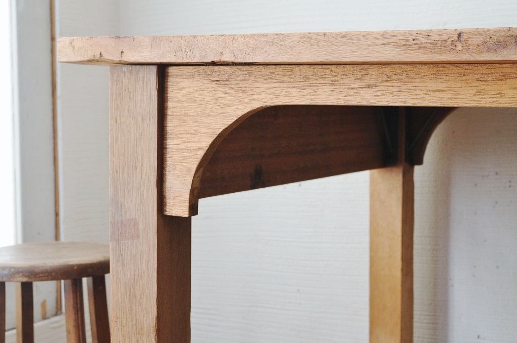 アンティーク家具　特大!古い木味のシンプルな作業台(ダイニングテーブル)1