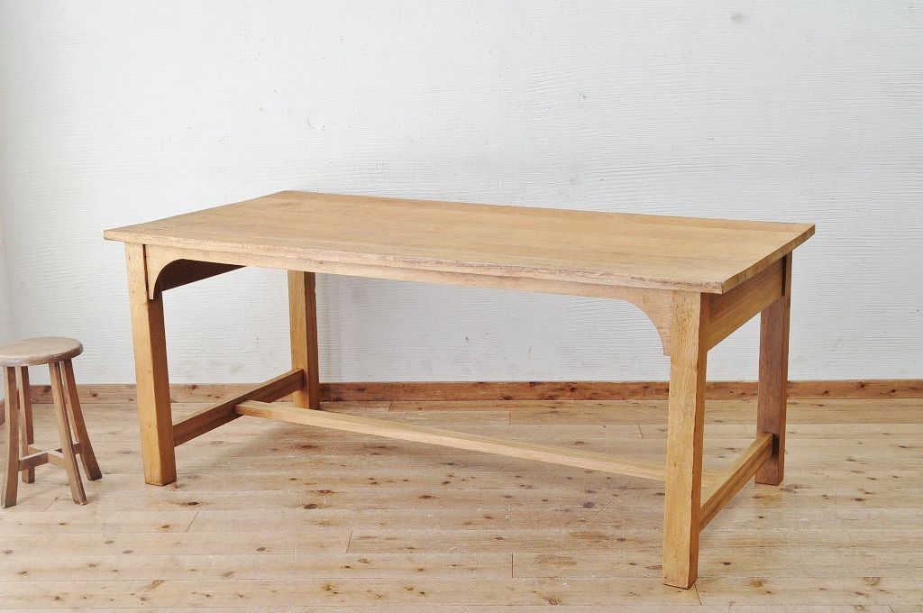 アンティーク家具　特大!古い木味のシンプルな作業台(ダイニングテーブル)1