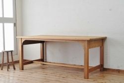 アンティーク家具　特大!古い木味のシンプルな作業台(ダイニングテーブル)2