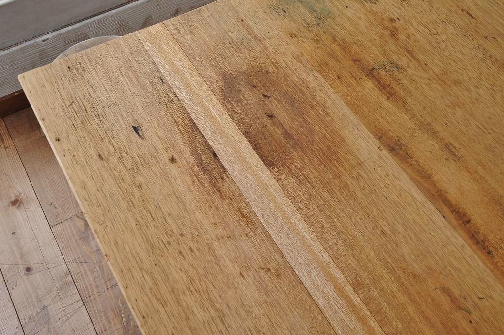 アンティーク家具　特大!古い木味のシンプルな作業台(ダイニングテーブル)2