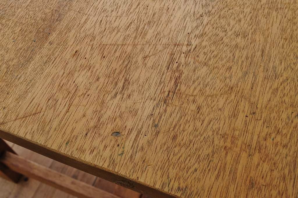 アンティーク家具　特大!古い木味のシンプルな作業台(ダイニングテーブル)2