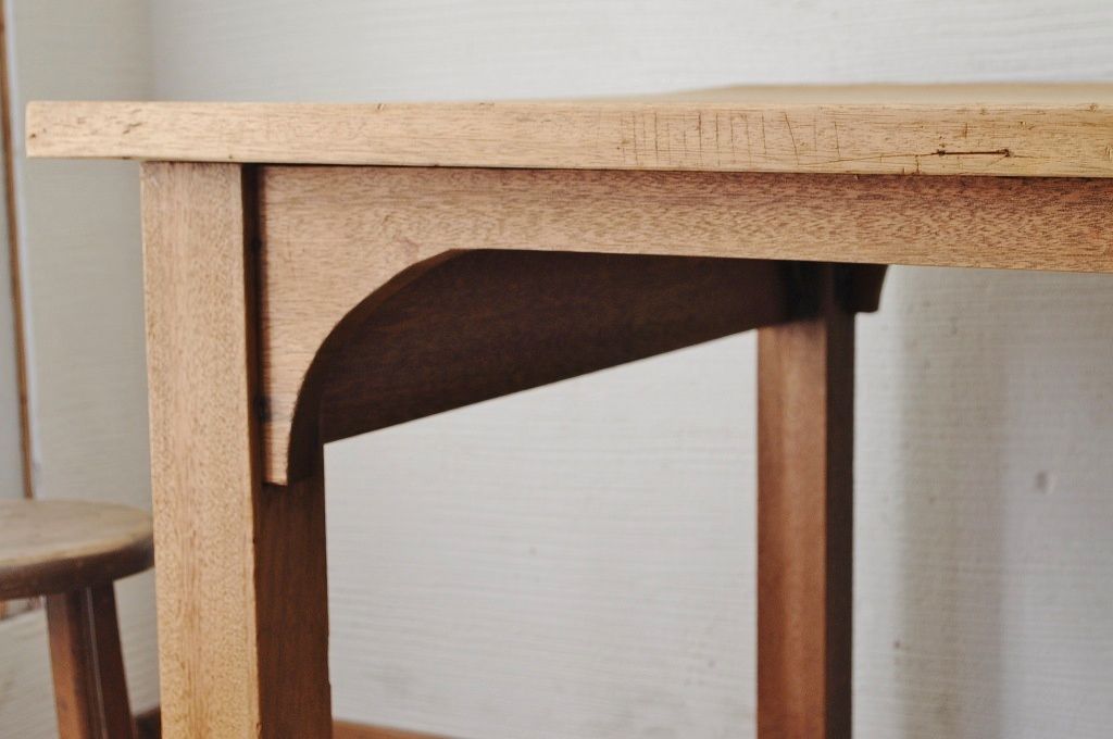 アンティーク家具　特大!古い木味のシンプルな作業台(ダイニングテーブル)2