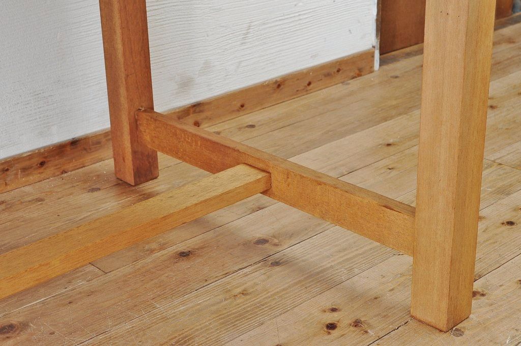 アンティーク家具　特大!古い木味のシンプルな作業台(ダイニングテーブル)2