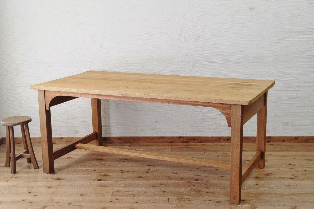 アンティーク家具　特大!古い木味のシンプルな作業台(ダイニングテーブル)2