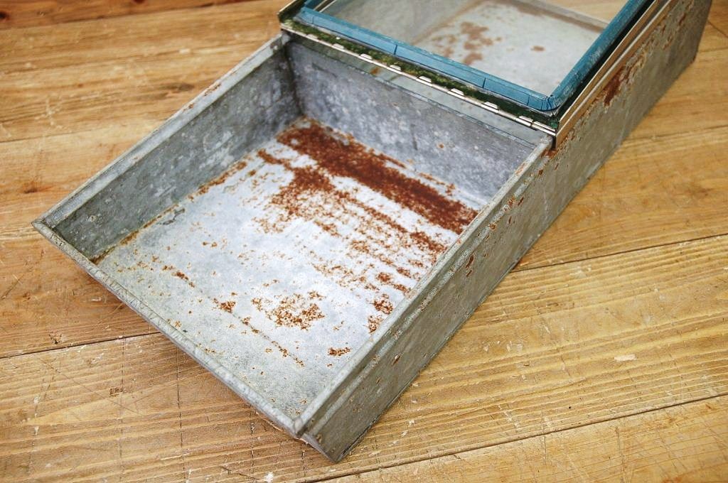 レトロ家具　古い駄菓子屋のレトロなブリキガラスケース23