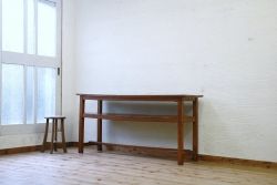 アンティーク家具　★極上!古いナラ材の横長作業台2