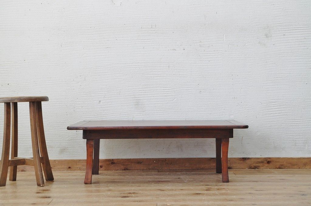 レトロ家具　古い栓材のレトロなちゃぶ台