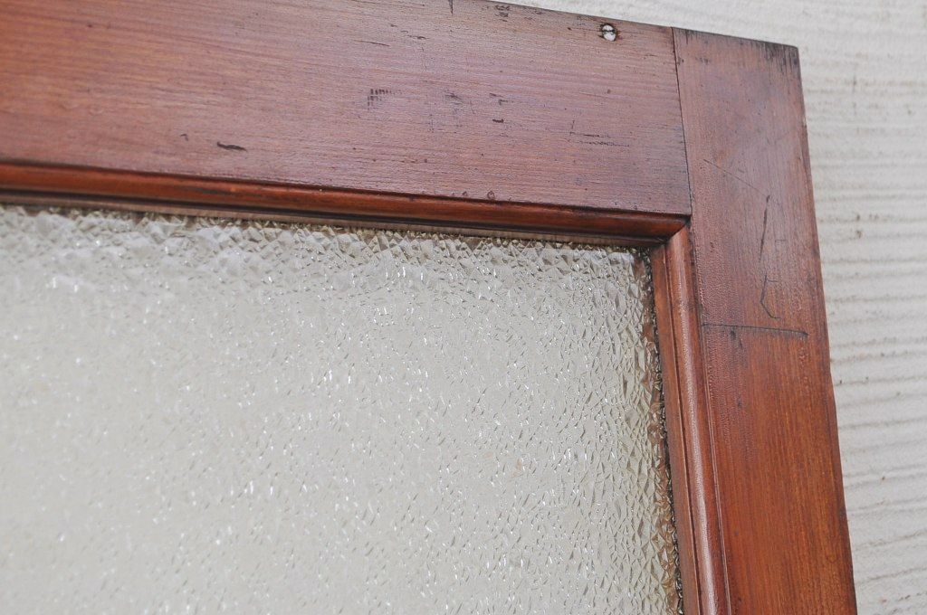 ★美品!古い木の大振りなダイヤガラスドア