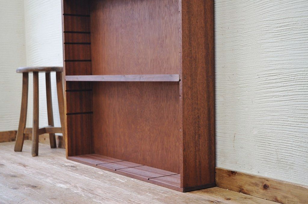 アンティーク家具　古い木の薄型飾り棚(DVDラック)5