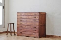アンティーク家具　古い印刷工場の図面入れ引き出し4